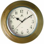 Wood Wall Clock with Metal Bezel Natural Finish